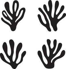 A set of silhouettes in the form of algae or coral, seaweed is an excellent marine-themed design. © Ольга Бошарова