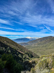 Fototapeta premium mountain landscape with blue sky and clouds