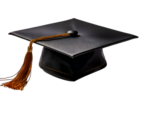 graduation cap isolated on transparent background