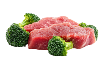 Crude tune steak with broccoli cabbage