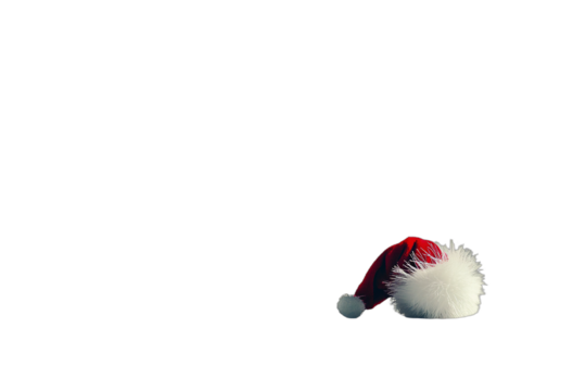 a red and white santa hat on a transparent background PNG image, PNG file, Generative art.