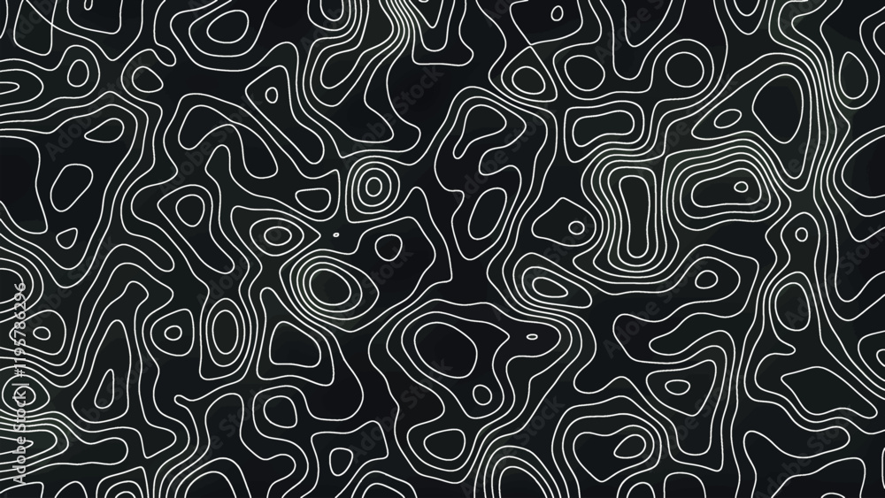 Poster stylized topographic map outline height in lines and contours. the concept of a conditional geograph