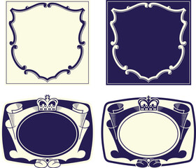 A set of vintage decorative blank label designs. 