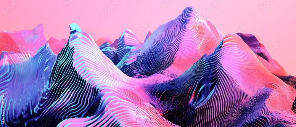 Poster dynamic representation of glitch art featuring distorted geometric shapes and vibrant colors