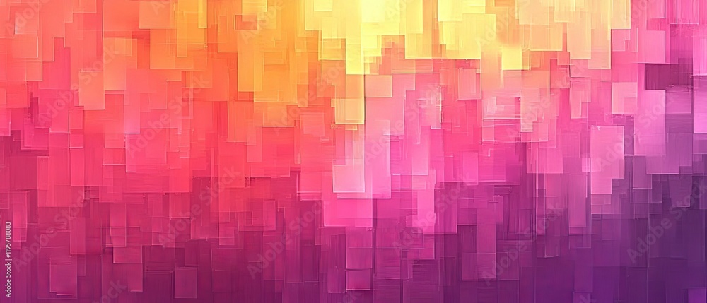 Fototapete Glitch pixelation art featuring vibrant colors and fragmented design in an abstract background