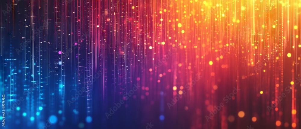 Poster glitch visual noise creating a vibrant backdrop of fragmented colors in dynamic patterns