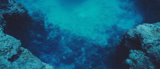 Fototapeta premium Discover deep blue serenity in a volcanic crater lake surrounded by nature's beauty