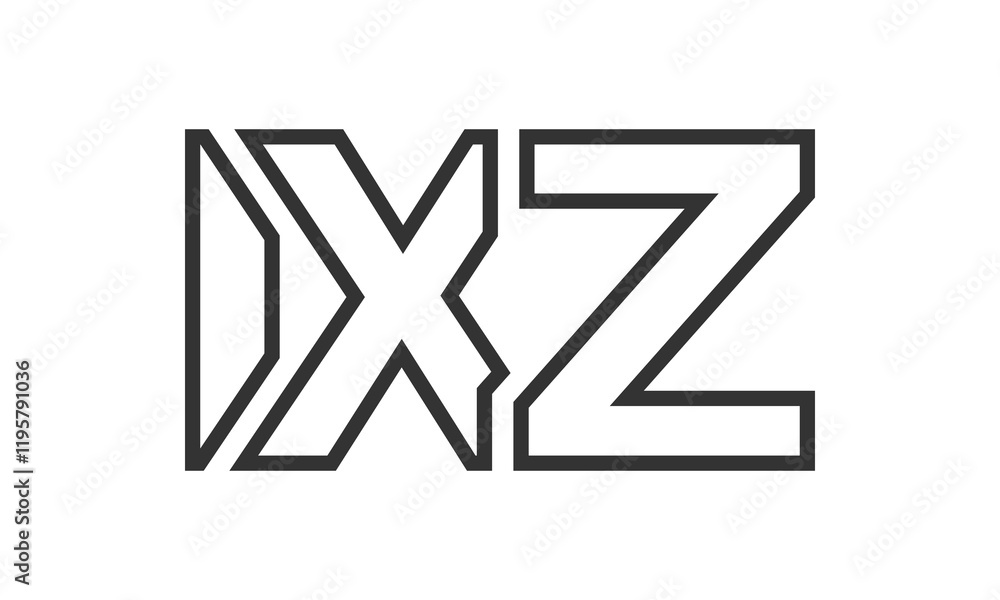 Poster ixz logo design template with strong and modern bold text. initial based vector logotype featuring s