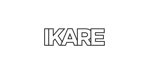 Ikare in the Nigeria emblem. The design features a geometric style, vector illustration with bold typography in a modern font. The graphic slogan lettering.
