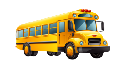 Bright Yellow School Bus Transportation for Kids Students Education Back to School Vehicle