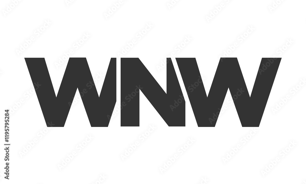 Fototapete wnw logo design template with strong and modern bold text. initial based vector logotype featuring s