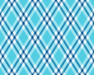 Striking diagonal plaid pattern in refreshing blue hues.  Perfect for textile design, website backgrounds, or any project needing a modern, stylish geometric texture.