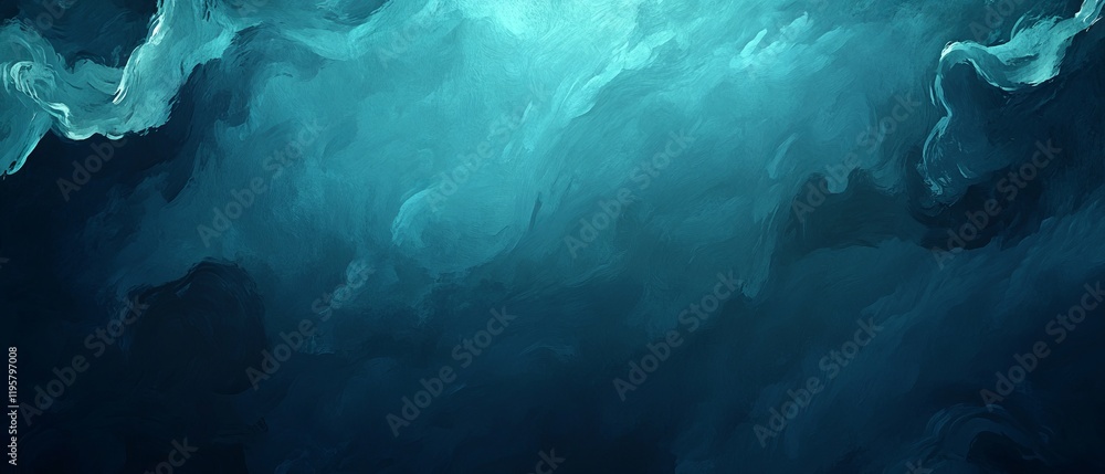 Poster dynamic dark ocean waves create a powerful banner template with striking colors