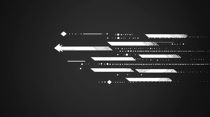 Arrow directions with dashed lines. Dewshade. Illustration