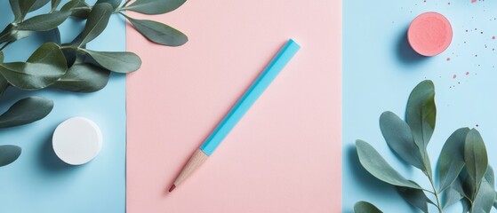 Creative banner template featuring pastel colors and artistic design elements for calming presentations