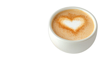 Obraz premium a cup of coffee with foam in the shape of a heart PNG image, PNG file, Generative art.