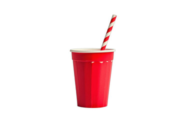 a red plastic cup with a straw in it PNG image, PNG file, Generative art.