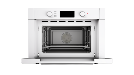 Modern White Built in Oven with Open Door Kitchen Appliance Interior View Clean Design Home Cooking