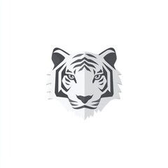 Obraz premium Abstract white tiger head graphic design