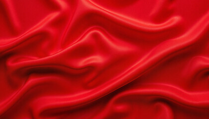 Fototapeta premium Abstract arrangement of layered red silk fabric textures, visual depth