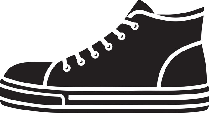 Shoe icon silhouette design in white background