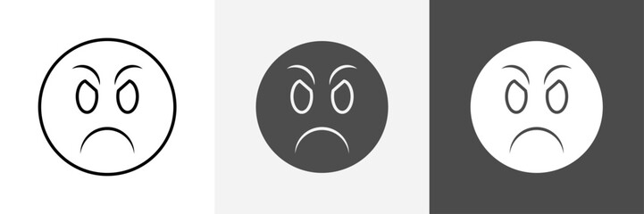 Angry icon set vector art