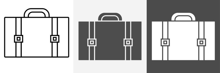 Briefcase icon set vector art