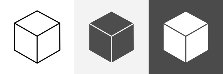 Cube, Cubic or Box Icon set vector art