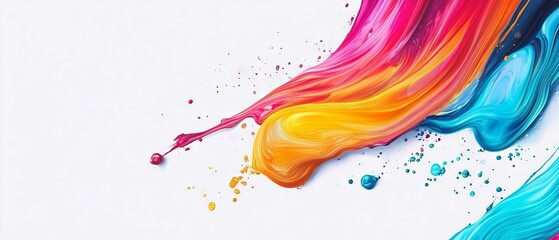 Dynamic abstract fluid art banner template with vibrant colors and flowing design elements