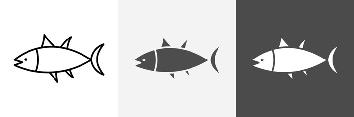 Fish icon set vector art