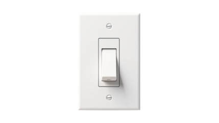 White Light Switch on Wall Plate for Home Improvement Projects