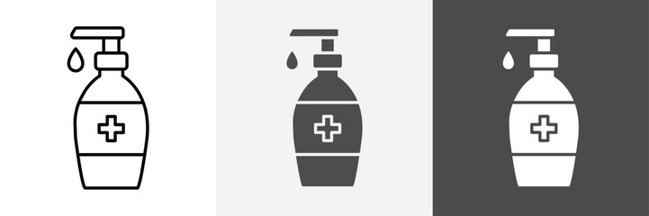 Hand sanitizer icon set vector art