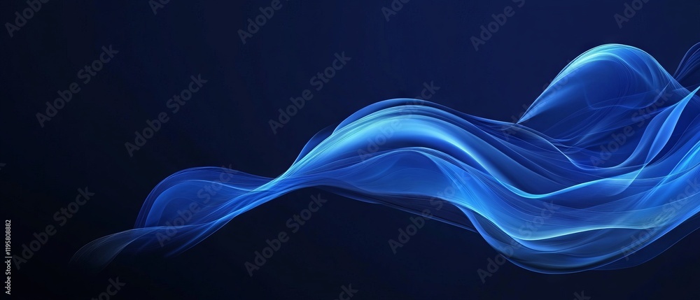 Poster dynamic dark blue ocean waves create a deep and calming atmosphere filled with blank space