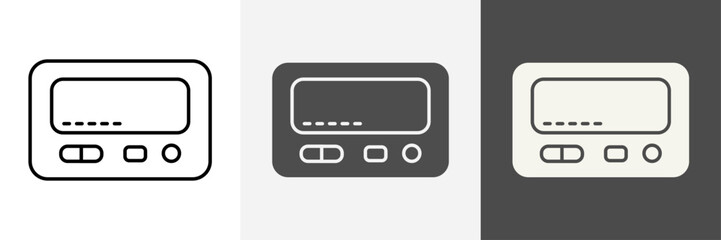 Pager icon set vector art