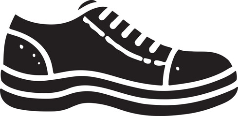 Shoe icon silhouette design in white background