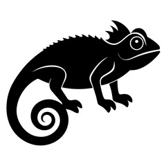 chameleon cartoon isolated on white