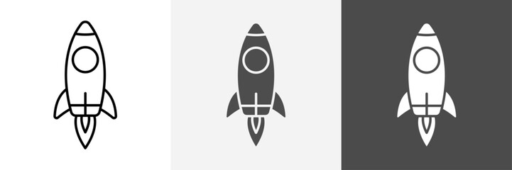 Obraz premium Rocket icon set vector art