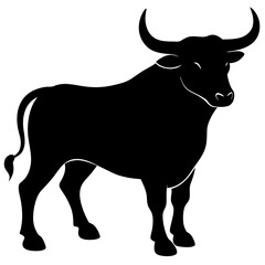 black silhouette of a bull