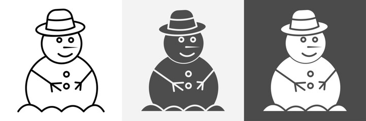 Snowman icon set vector art