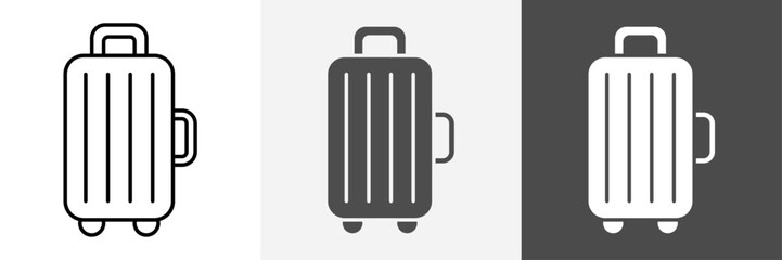 Suitcase icon set vector art