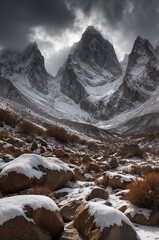 Obraz premium A fiercely towering mountain