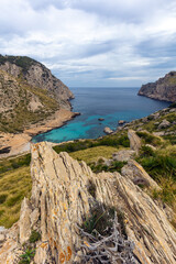 Fototapeta premium Cala Figuera vista dall'alto a Maiorca in Spagna