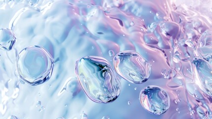 Abstract fluid iridescent holographic neon curved wave in motion colorful background 3d render. Gradient design element for backgrounds, banners, wallpapers, posters and covers