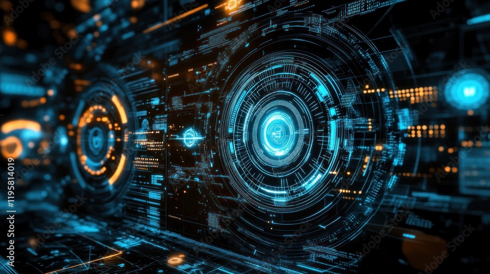 Poster abstract futuristic technology interface design