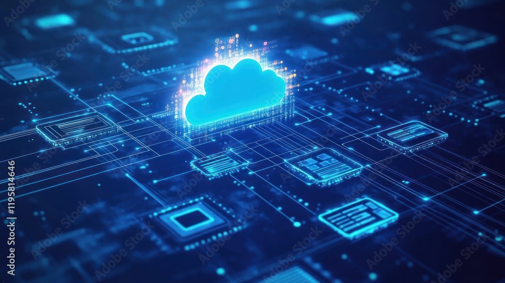 Poster Cloud Computing Network Digital Data Technology Infrastructure