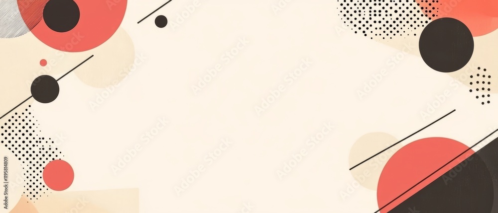 Poster modern minimalist banner template featuring subtle geometric shapes and blank space for text