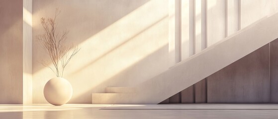 Obraz premium Modern minimalist banner template featuring geometric shapes and clean design for various creative uses