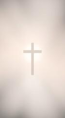 Simple cross against a soft, light background.