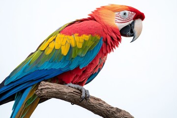 Obraz premium Colorful Scarlet Macaw Perched on Branch