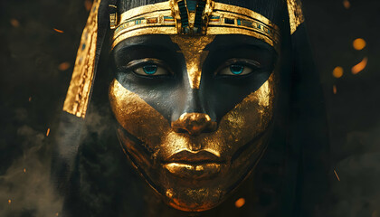 Egyptian pharaoh's mask representing royal legacy
